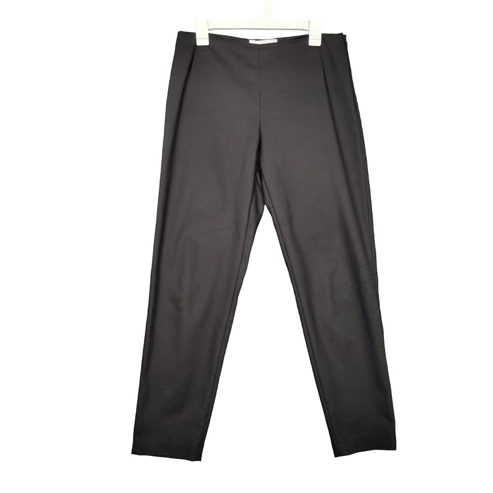 PEARL By Lela Rose Black Side Zip Cropped Mid Rise Office Career Pants SIZE 10